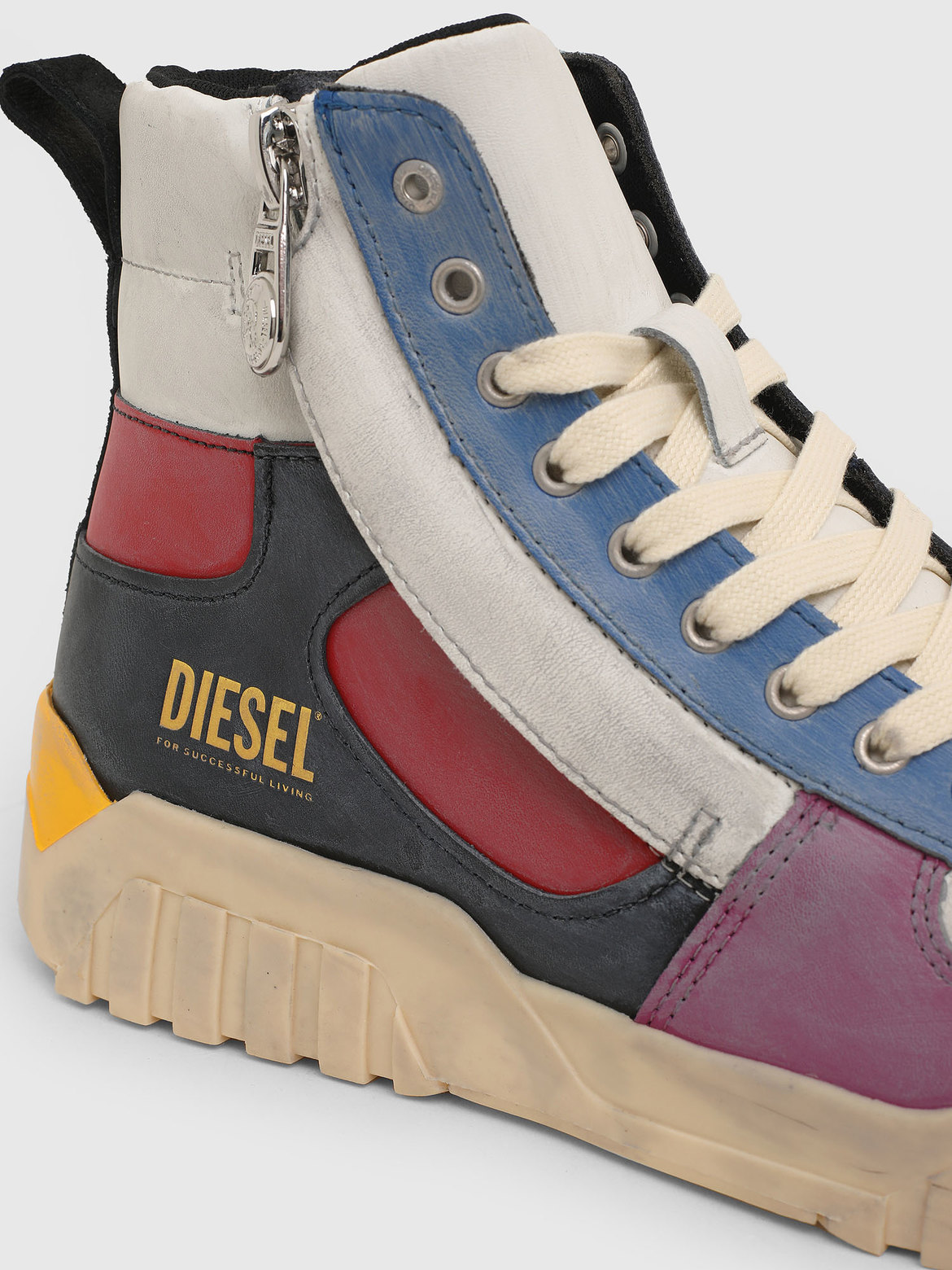 High-top sneakers in treated leather | Diesel
