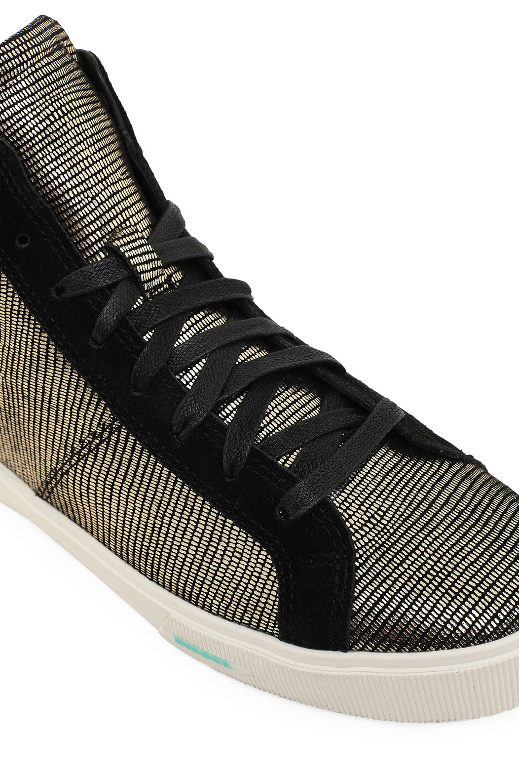 High-top sneakers with metallic motif