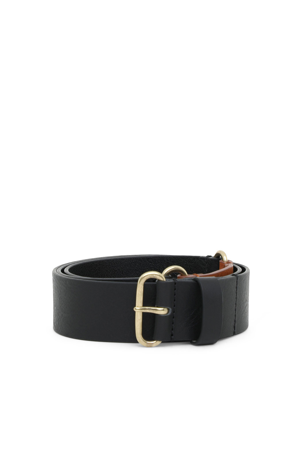 Leather belt with contrast insert