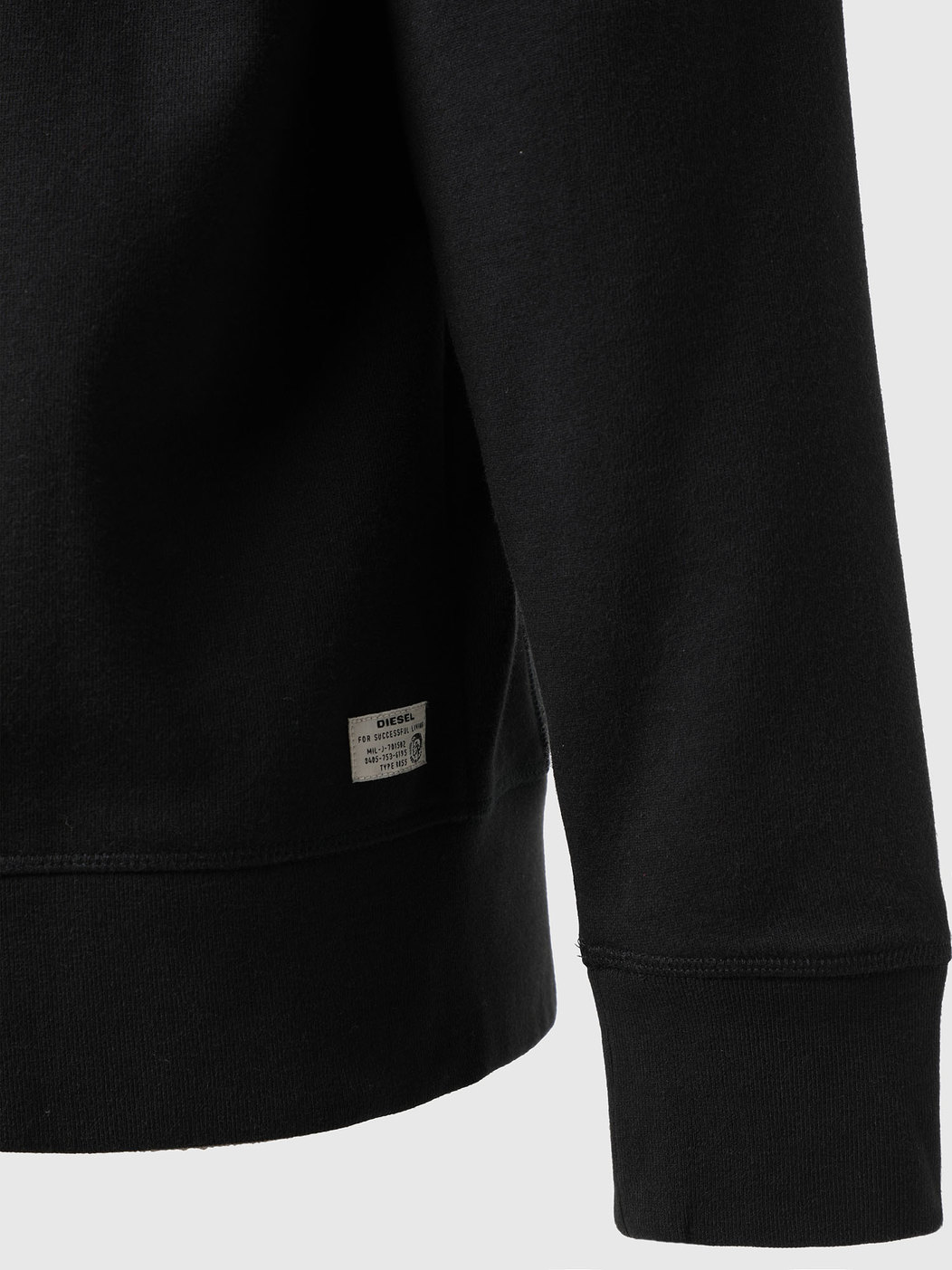 Zip-up hoodie with knitted logo bands