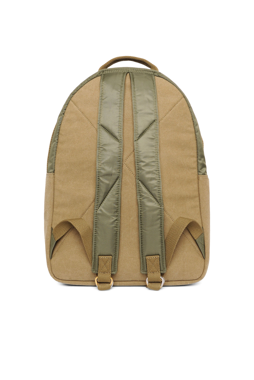 Backpack in quilted nylon and suede
