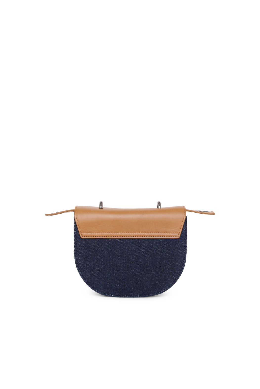 Saddle cross-body in denim and leather