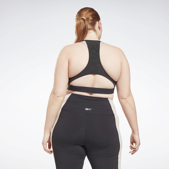 Lux Racer Padded Colorblock Sports Bra (Plus Size)