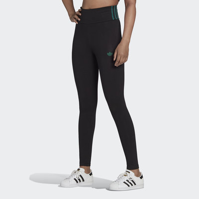 High-Waisted Tights with Metallic 3-Stripes Detail