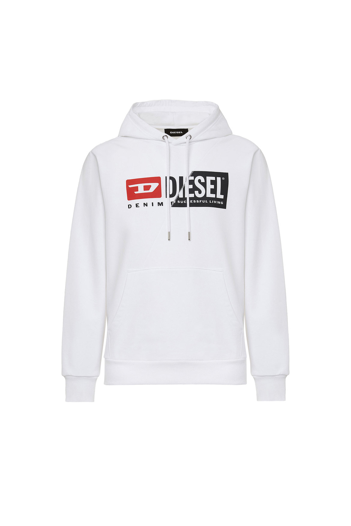 Cotton hoodie with spliced logo | Diesel