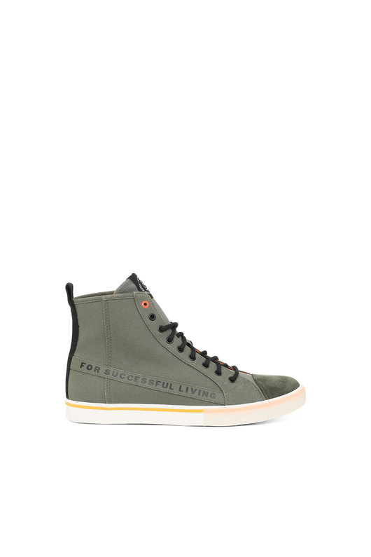 High-top sneakers in canvas and nylon