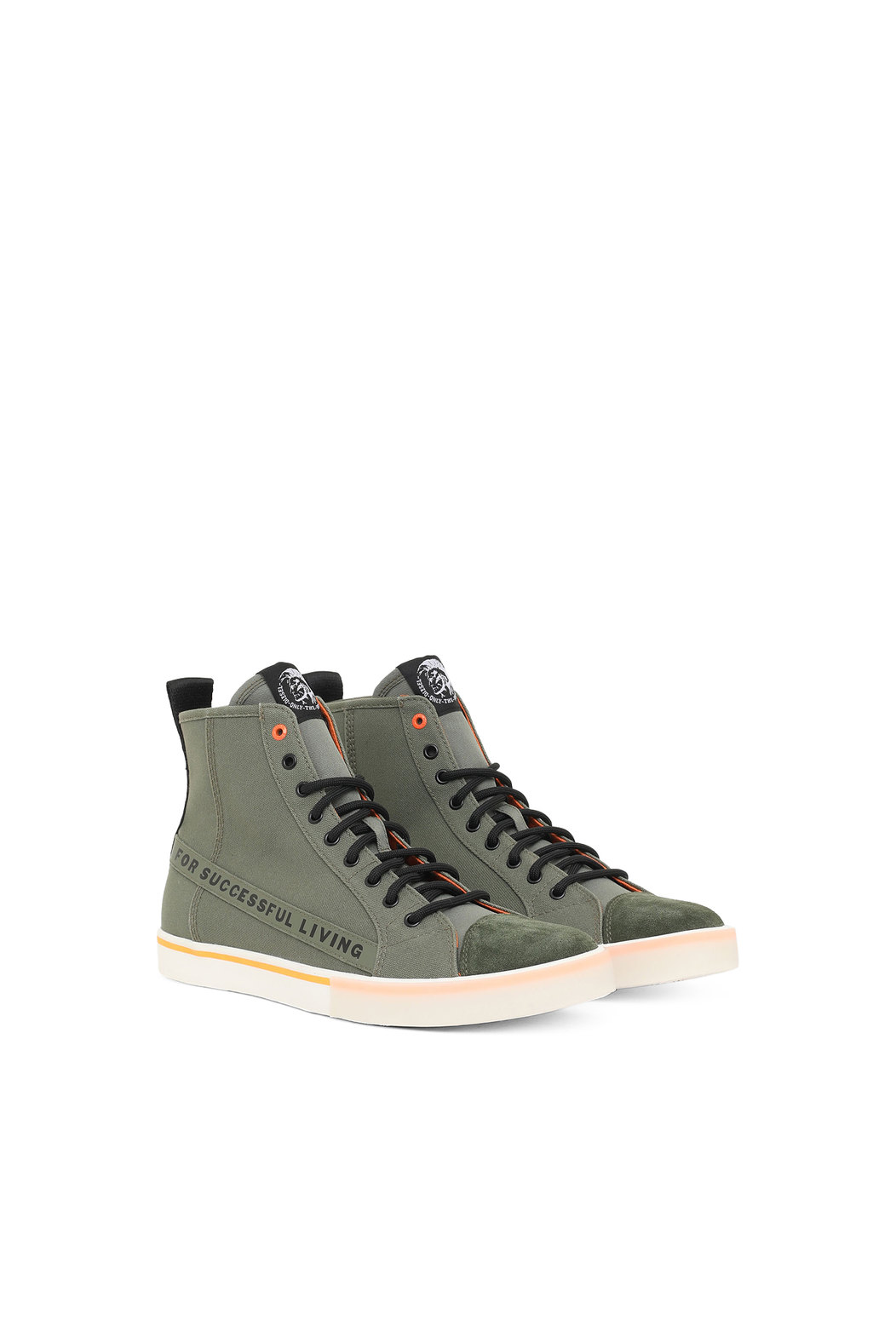 High-top sneakers in canvas and nylon