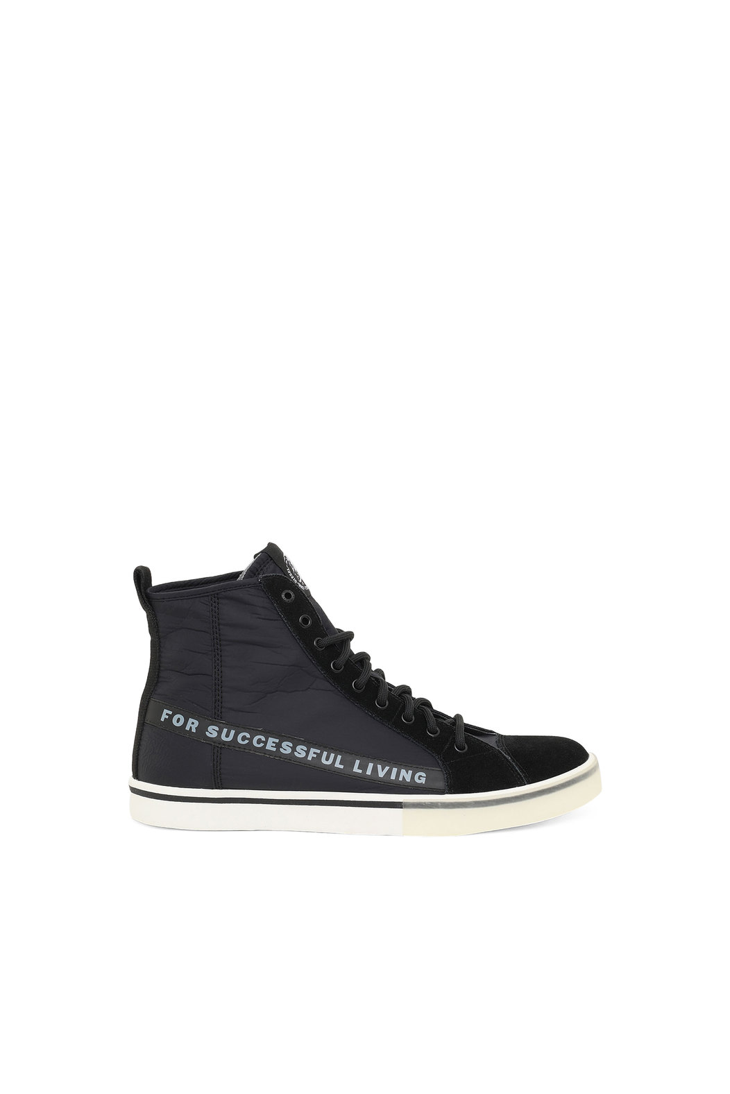 High-top sneakers in nylon and suede