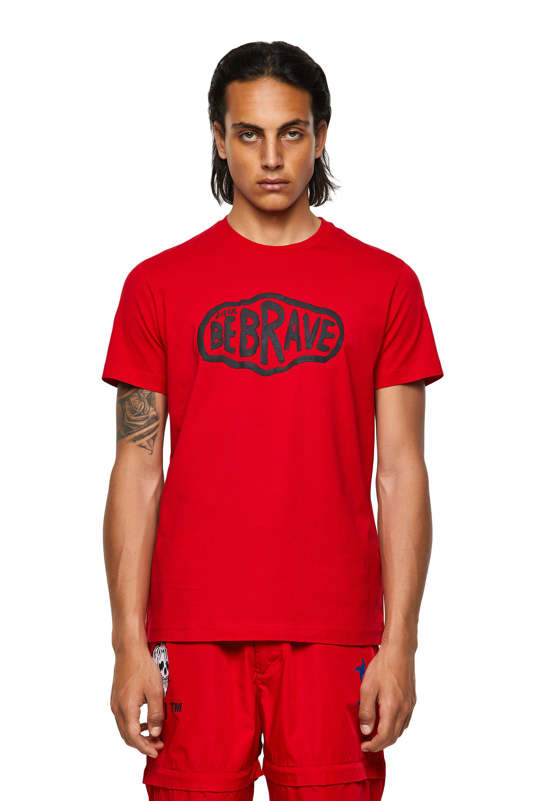 Green Label T-Shirt With Be Brave Print