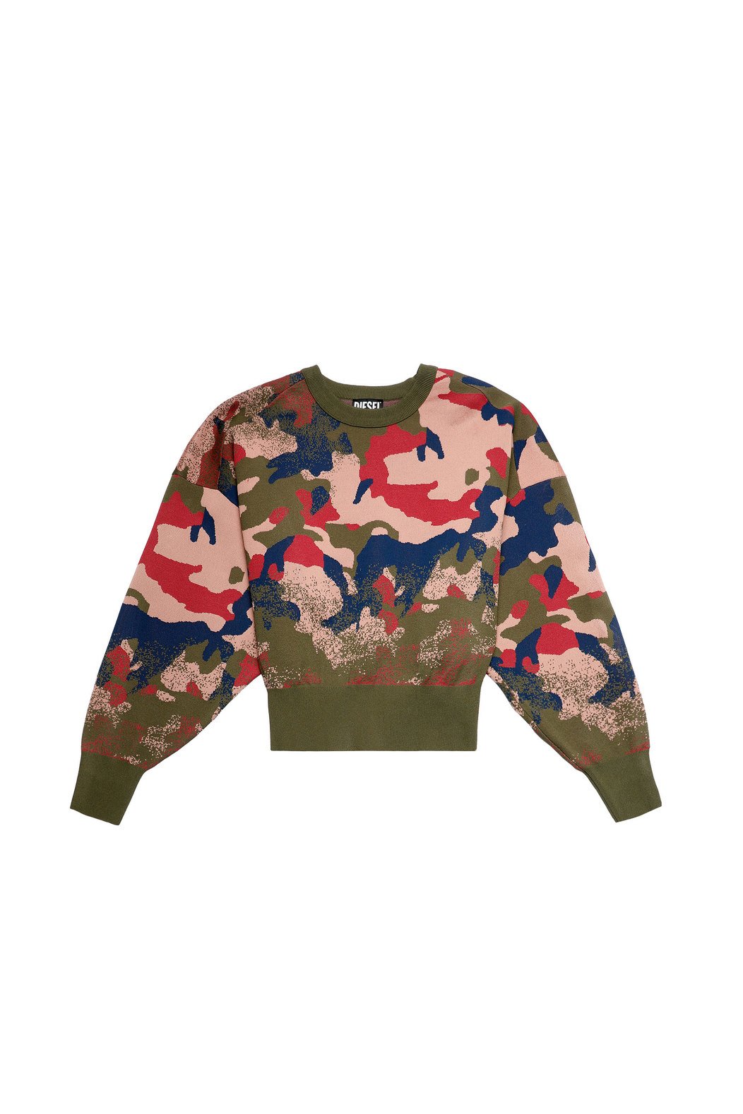 Pullover in camouflage jacquard knit