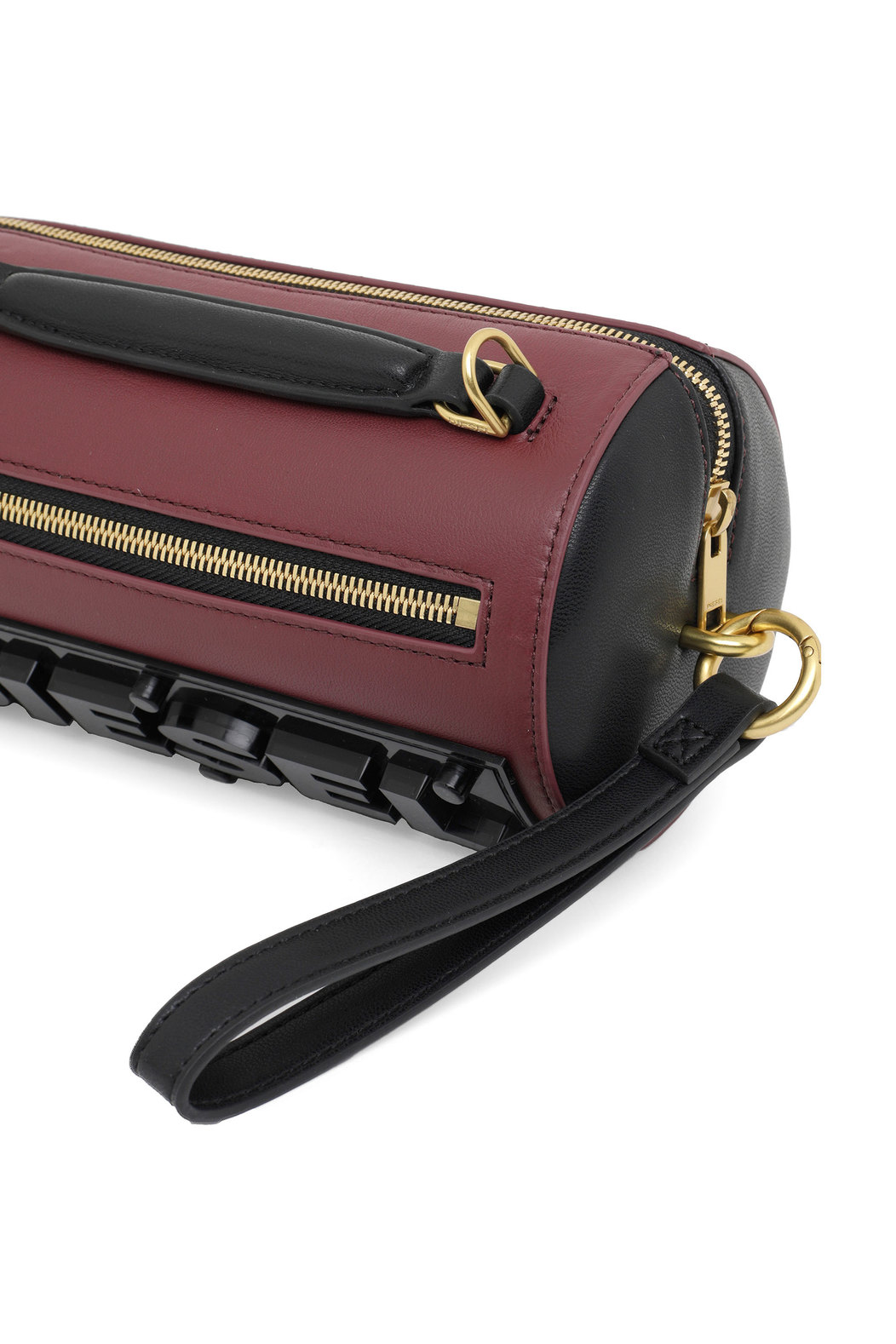 Cylindrical cross-body in nappa leather