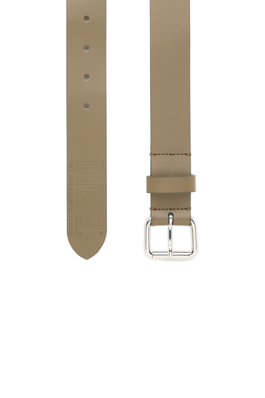 Faux-leather belt with debossed logo