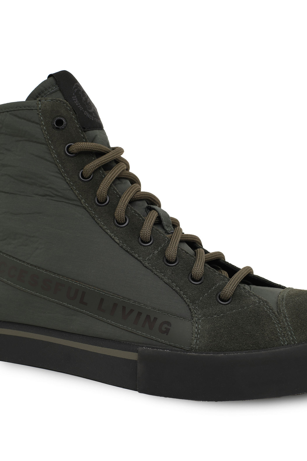 High-top sneakers in nylon and suede