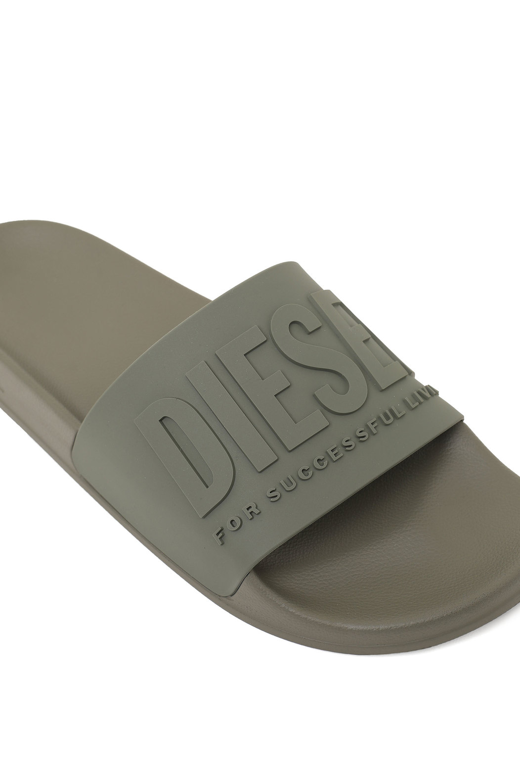 Pool slides with embossed logo