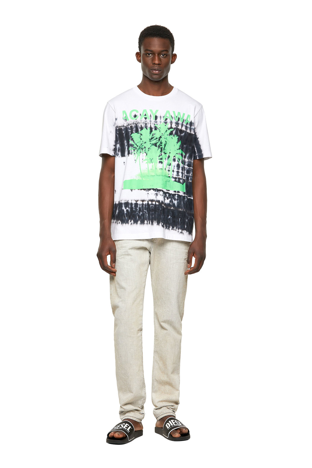 Tie-Dye T-Shirt With Palm Tree Print