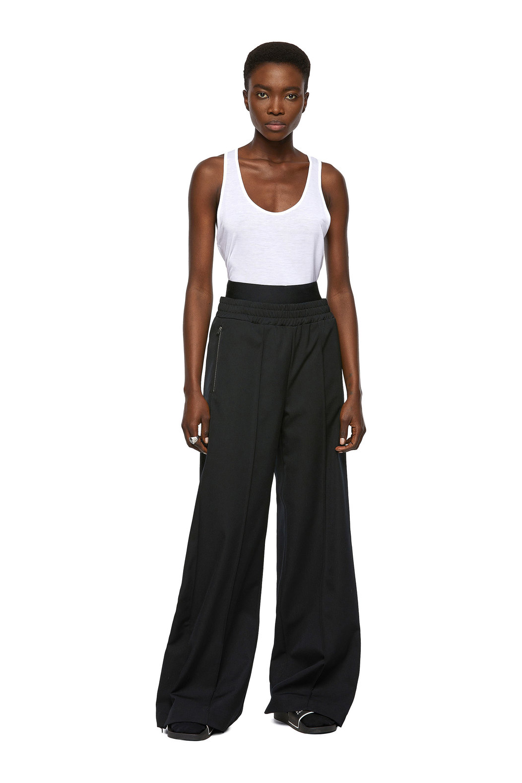 Compact Pants With Side Slits
