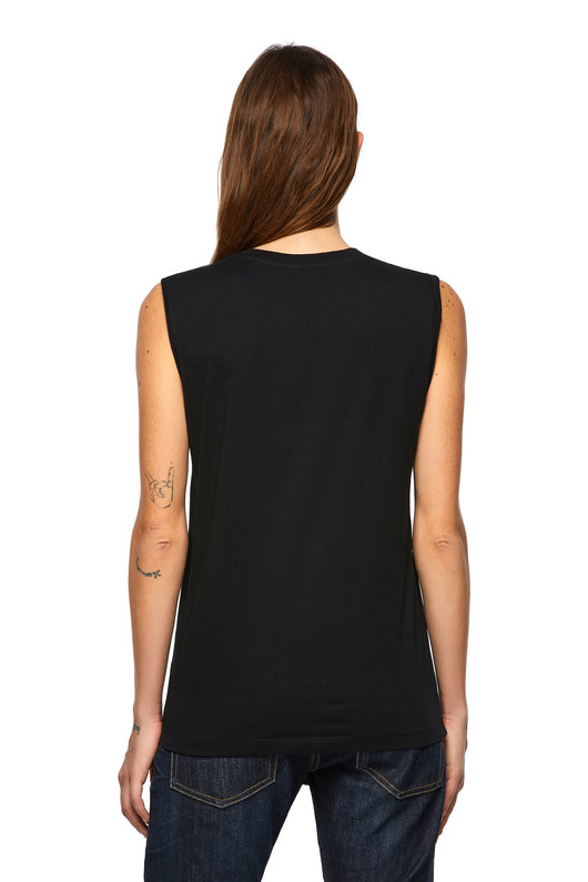 Sleeveless T-Shirt With Chest Print