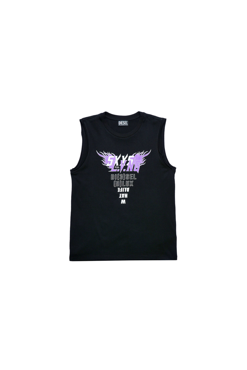 Sleeveless T-Shirt With Chest Print