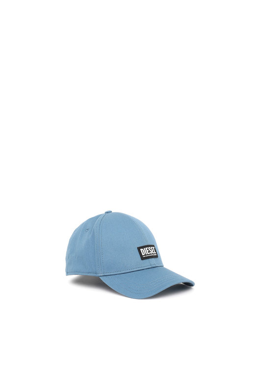 Baseball cap with rubber logo patch
