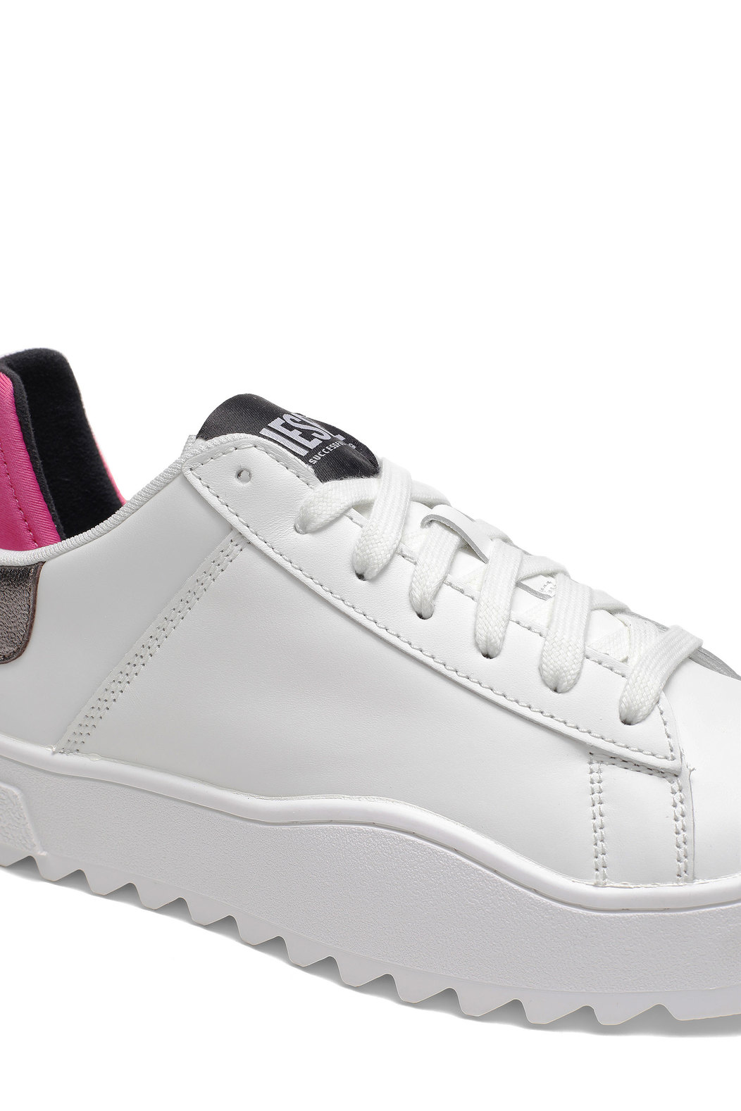Leather Sneakers With Metallic Trim