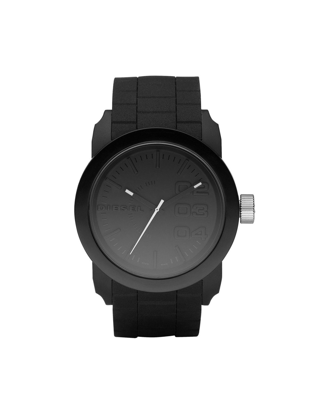 Double Down S44 Men Black Silicone Watch