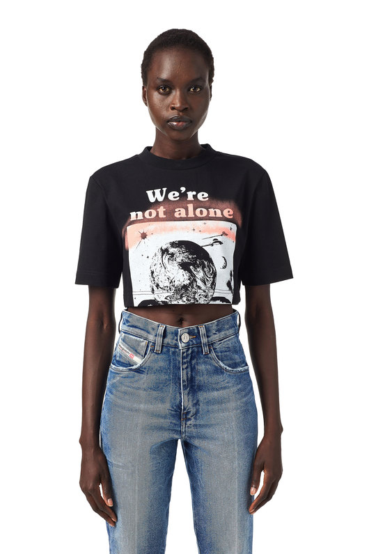Green Label We'Re Not Alone Crop T-Shirt