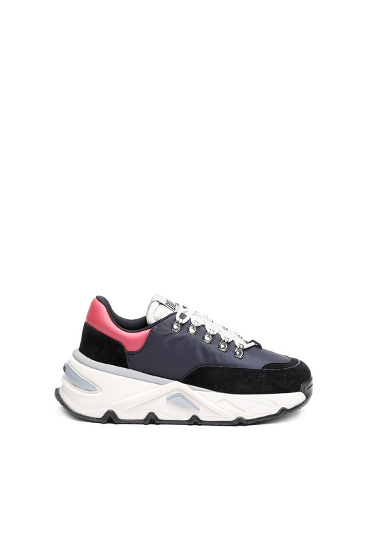 Chunky sneakers in nylon and suede