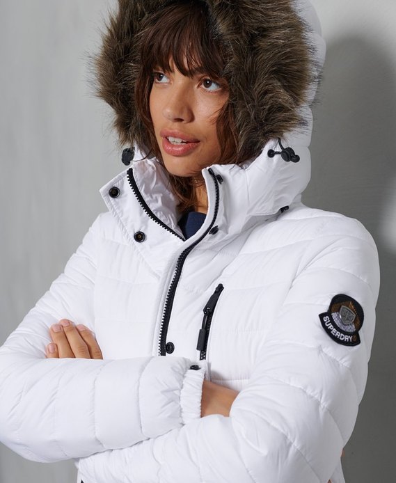 Superdry white shop coat