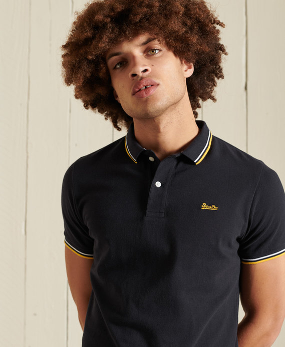 Organic Cotton Short Sleeve Tipped Polo Shirt | Superdry