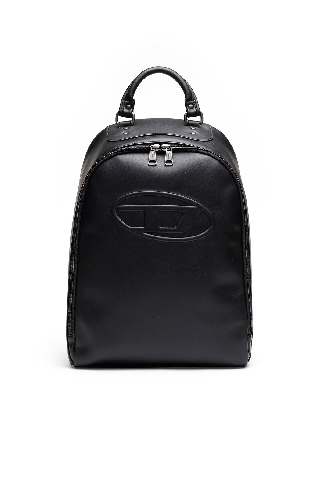 Faux Leather Backpack With Embossed Logo