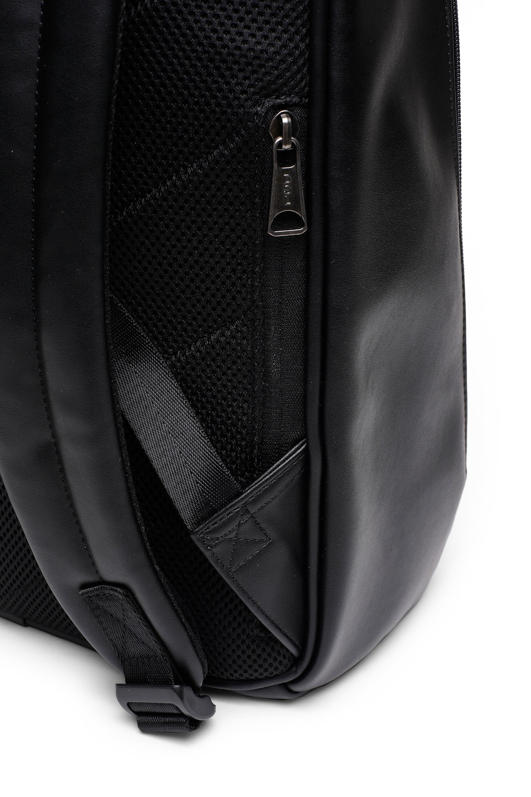 Faux Leather Backpack With Embossed Logo