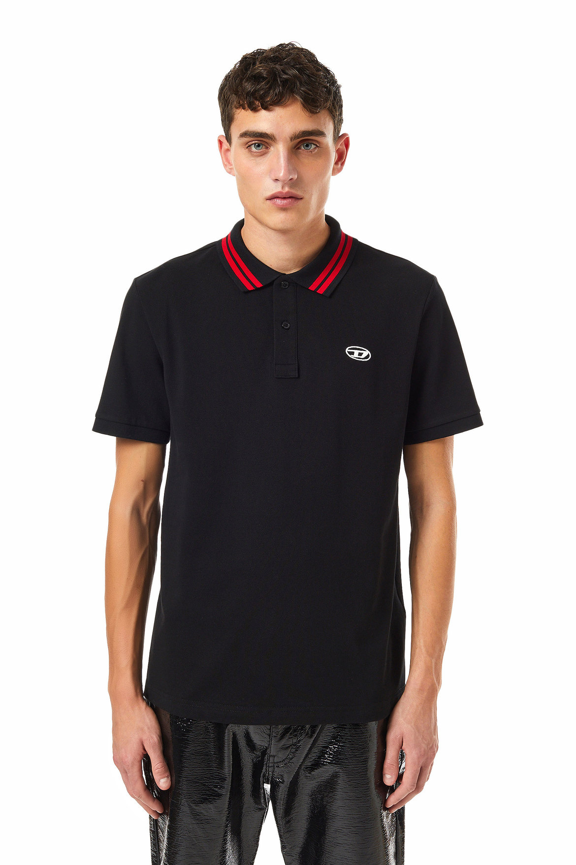 Polo shirt with striped collar | Diesel