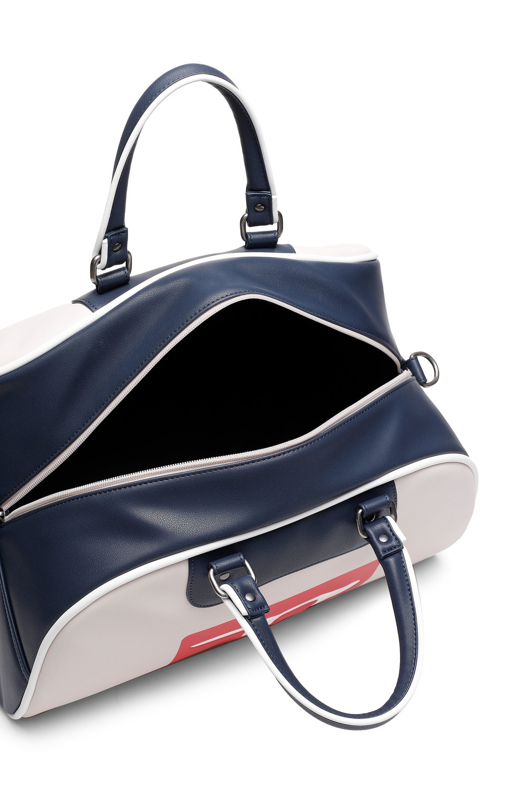 Duffle Bag In Colour-Block Faux Leather