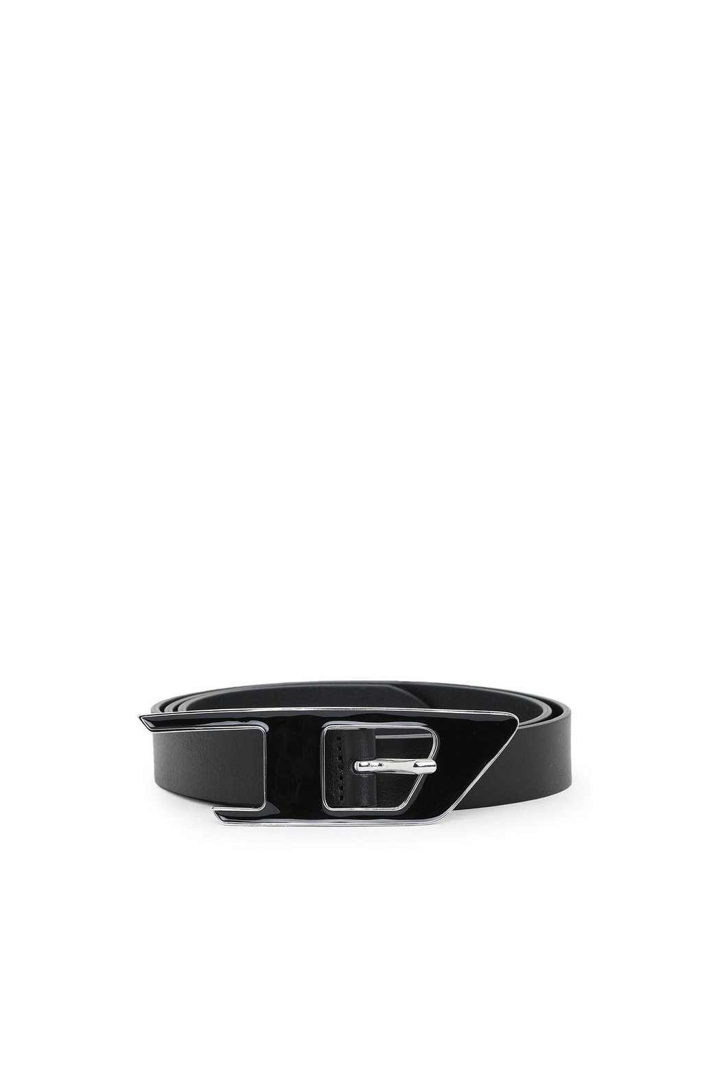 Leather Belt With Enamelled D Buckle