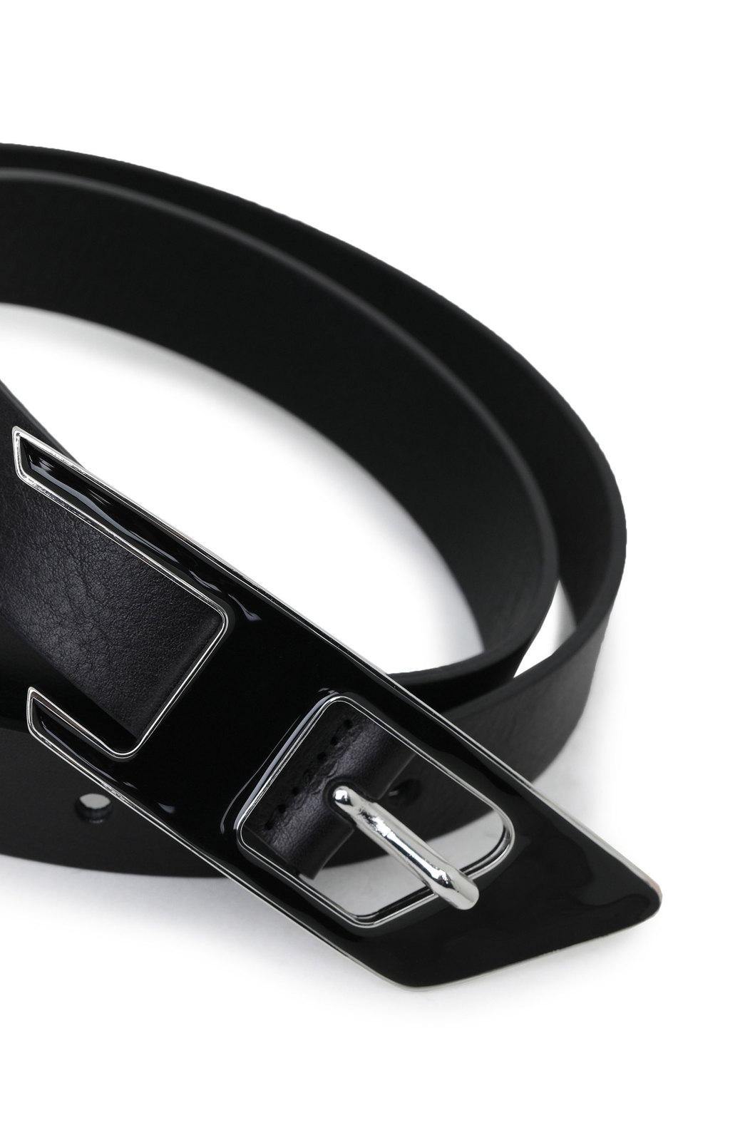 Leather Belt With Enamelled D Buckle