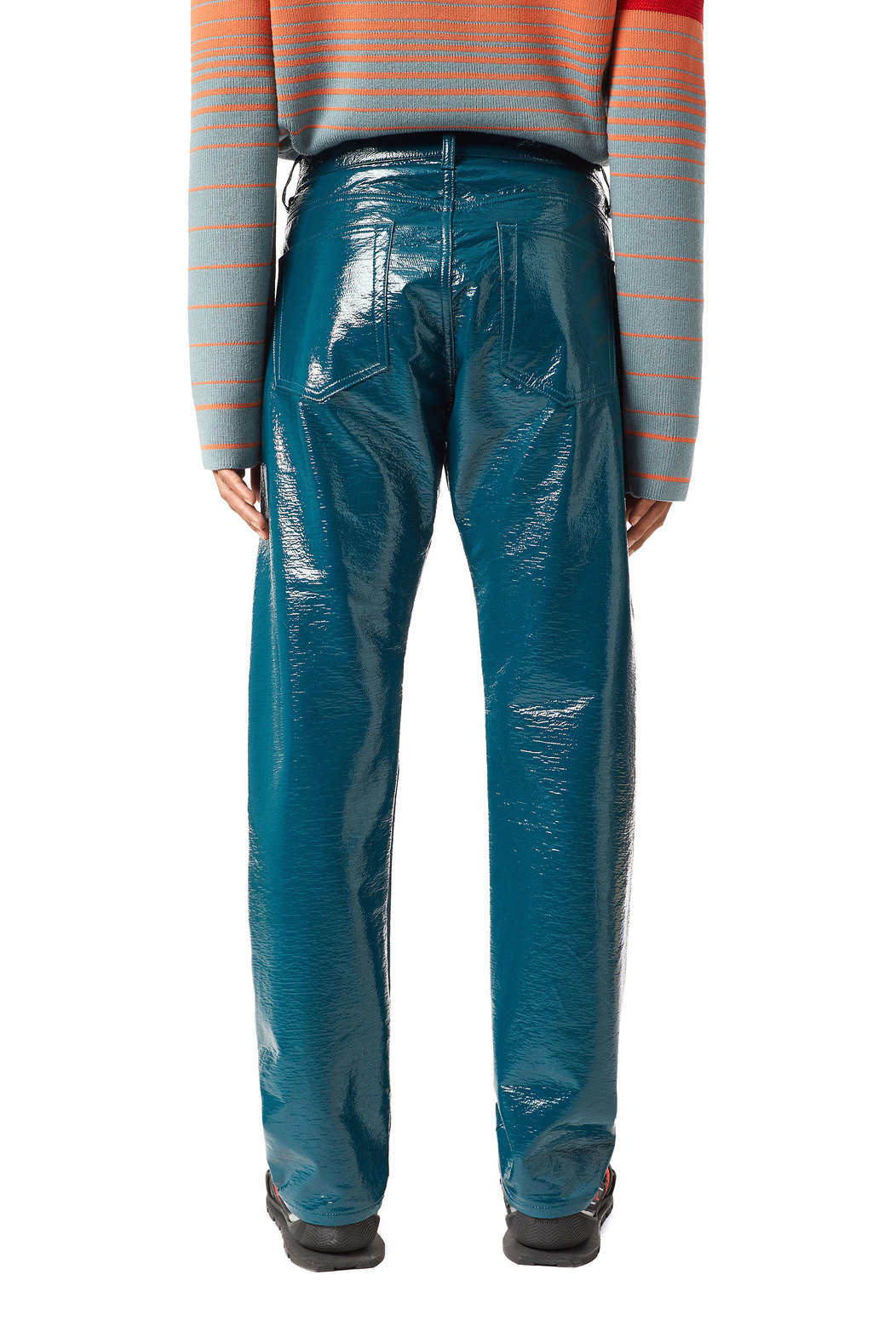 Crinkled vinyl pants