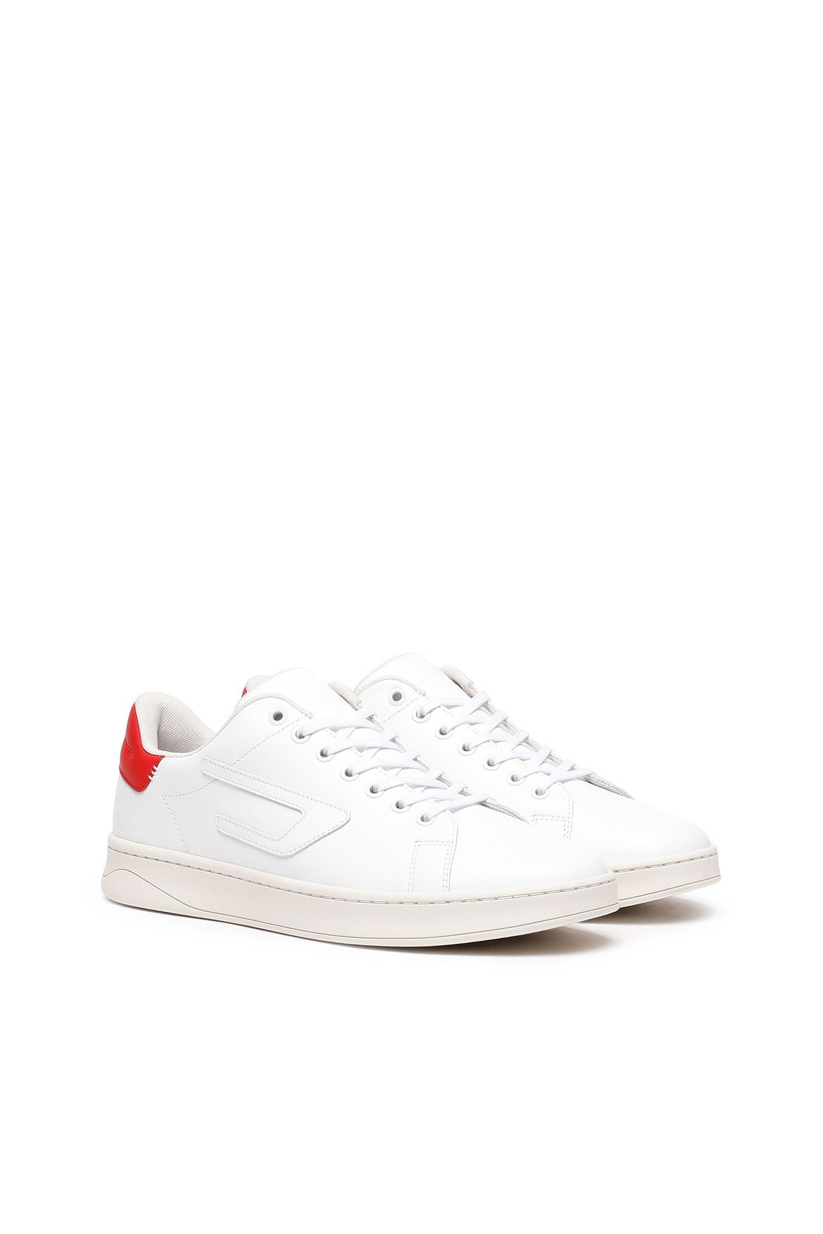 Low-Top Leather Sneakers With D Patch | Diesel