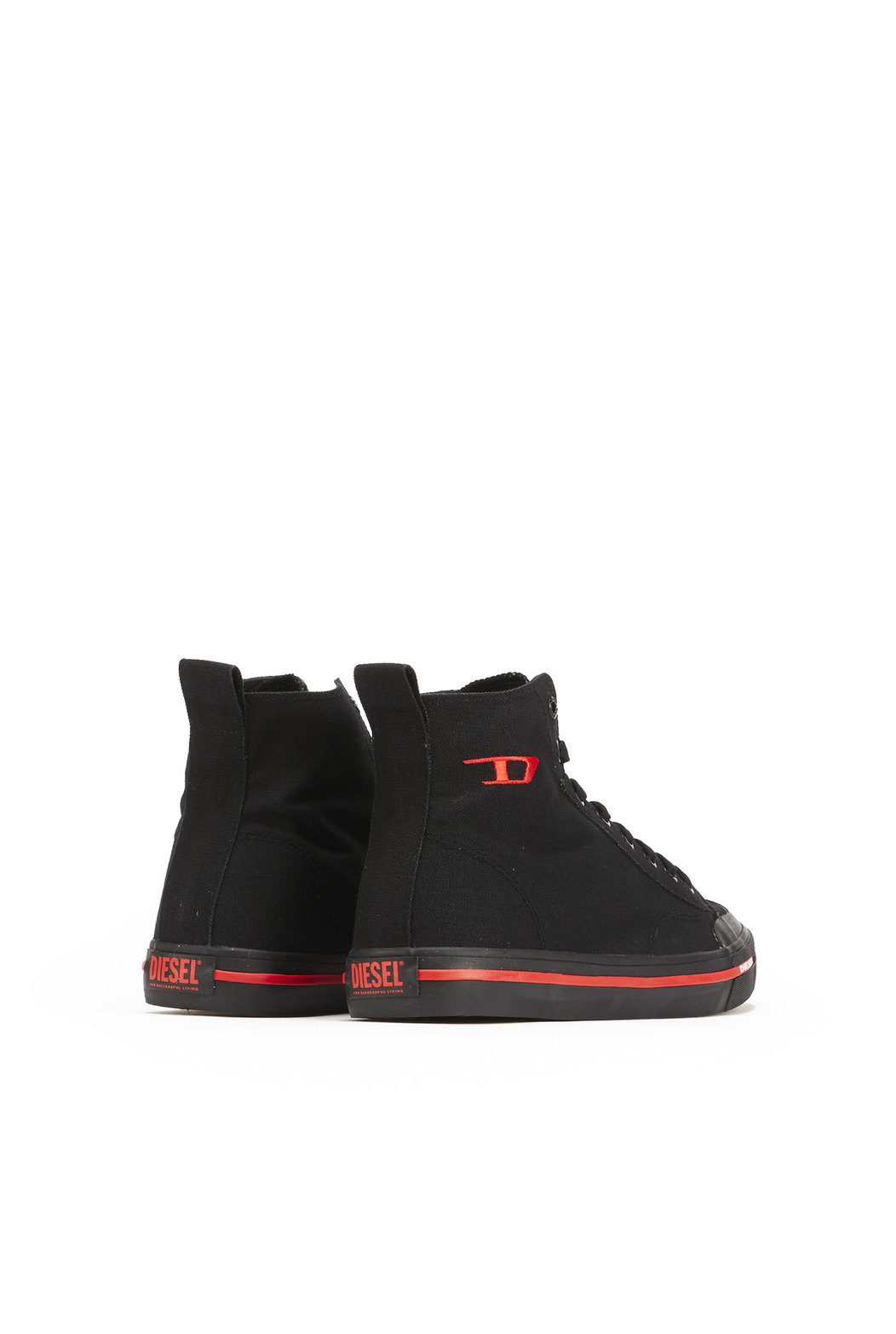 High-Top Canvas Sneakers With Oval Patch