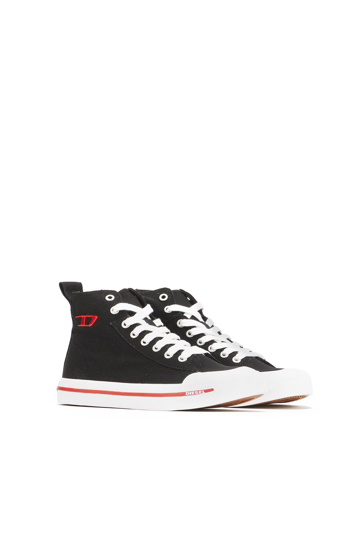 High-Top Canvas Sneakers With Oval Patch | Diesel