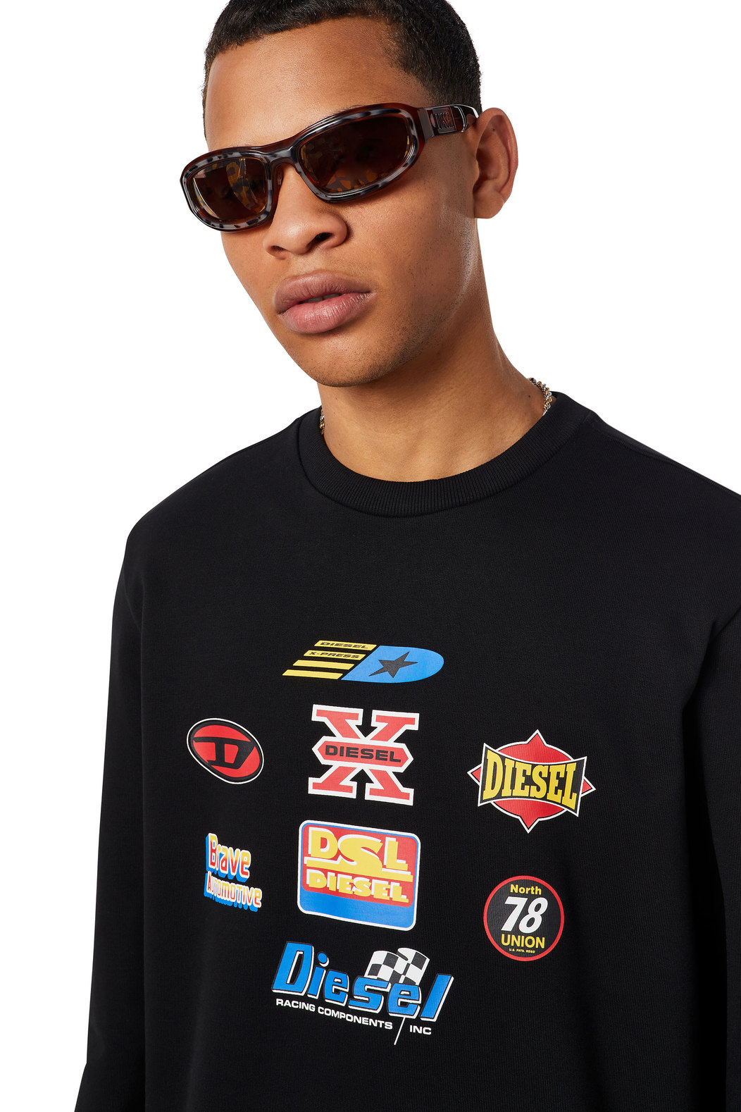 Sweatshirt with racing logo graphics