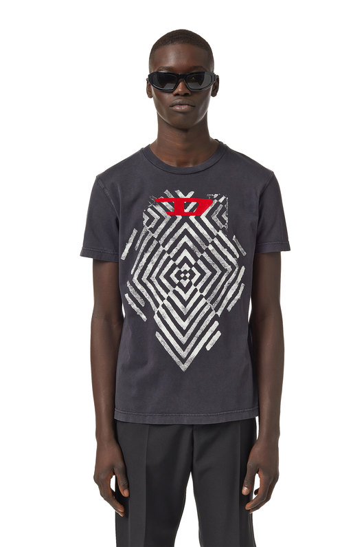 Graphic T-shirt with flock print