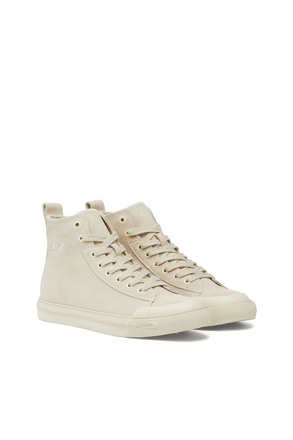 High-top suede sneakers with oval patch | Diesel