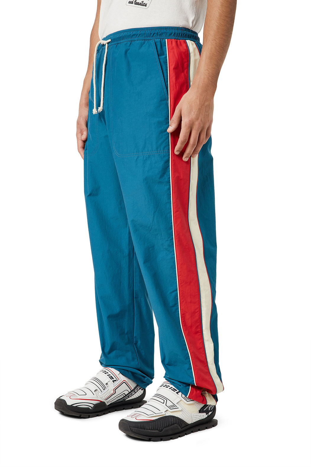 Track pants with side bands