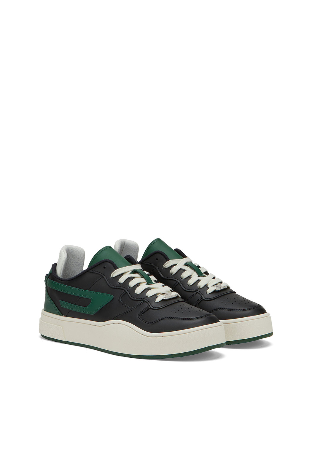 Leather low-top sneakers with D logo