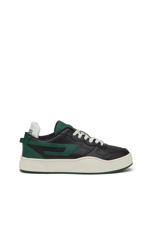 Leather low-top sneakers with D logo