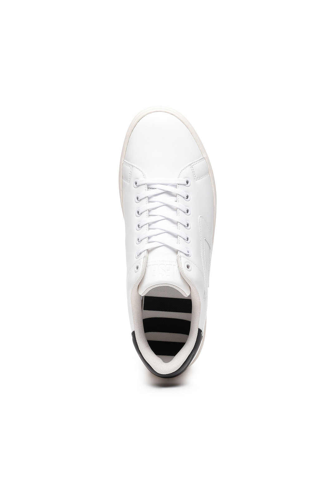 Low-top leather sneakers with D patch