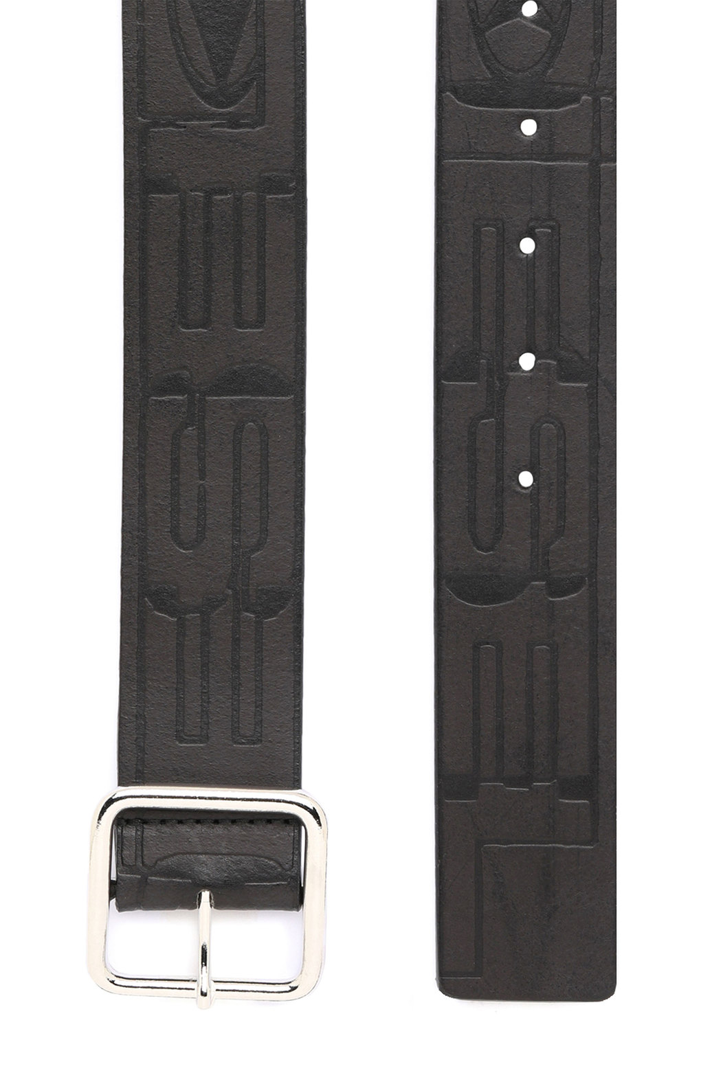 Leather Belt With Debossed Logo