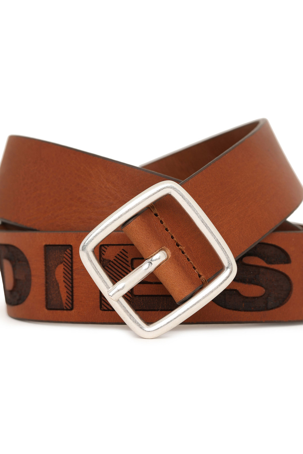 Leather belt with camo logo