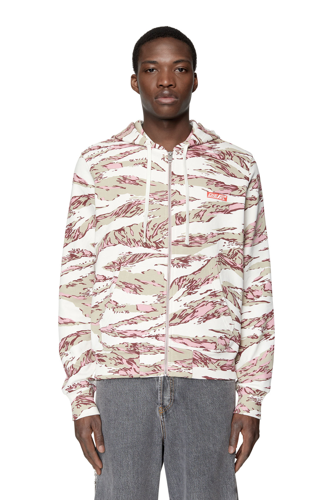 Hoodie with graphic camo print | Diesel