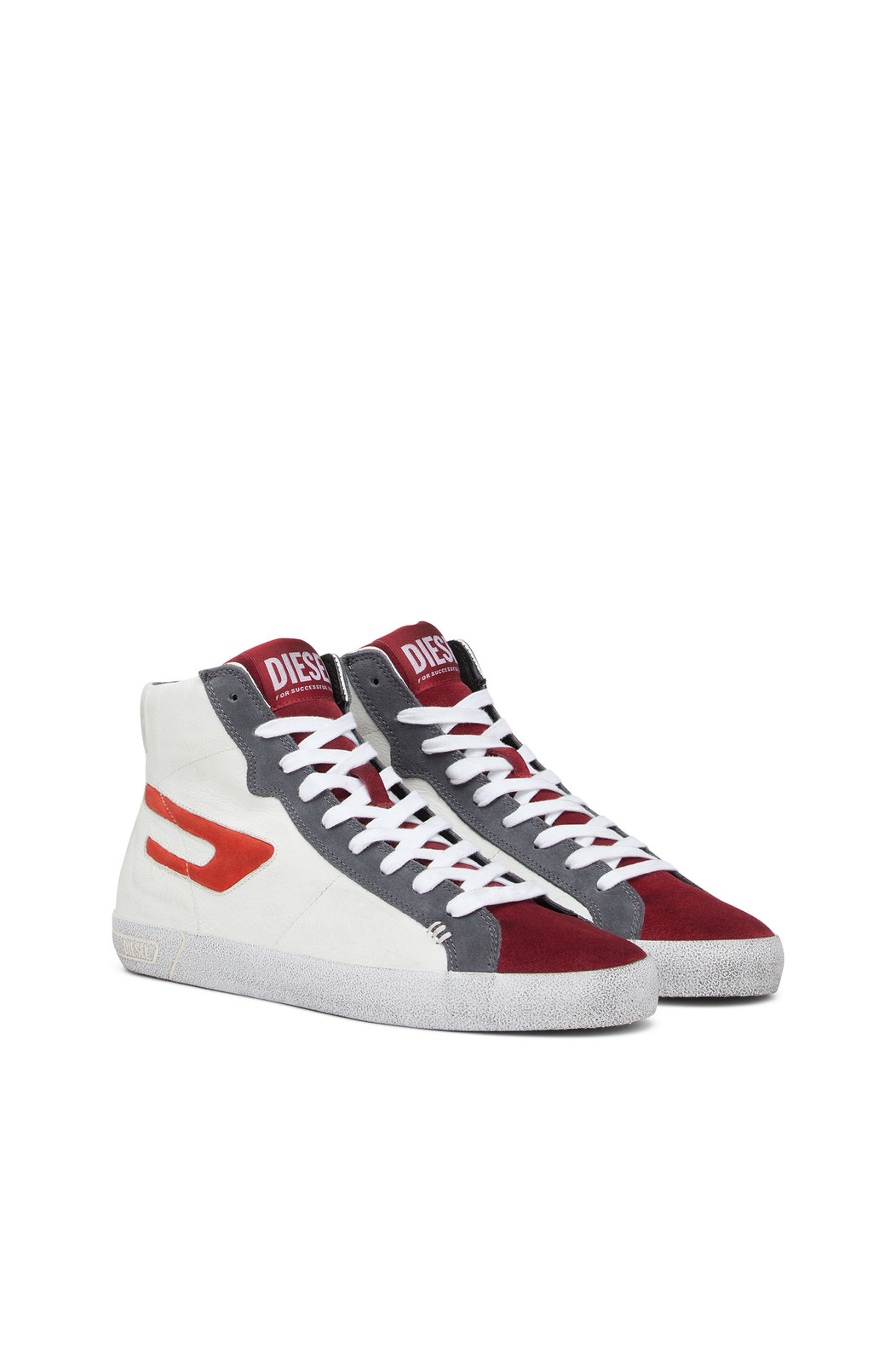 Distressed high-top sneakers with D logo